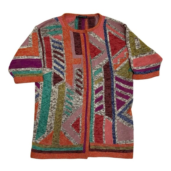 Peruvian Connection Multicolor Pima Cotton Cardigan Jacket XS - Picture 1 of 7